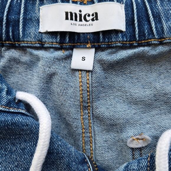 W Mica Los Angeles HIGH RISE UTILITY BF JOGGER Elastic Waist Denim Pants Size S - Picture 8 of 9